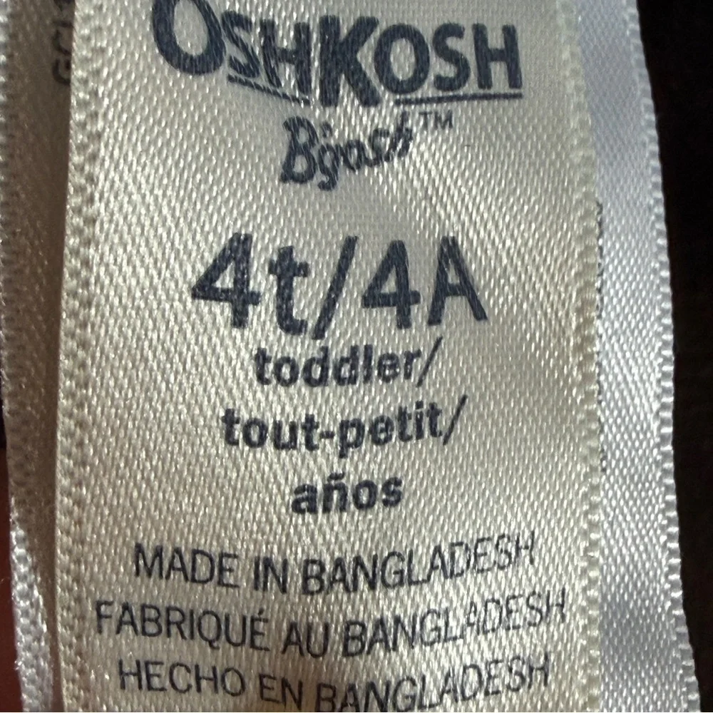 OshKosh B'Gosh Vestbak Girl's Light Blue Denim Overalls Heart Pattern Sz 4T